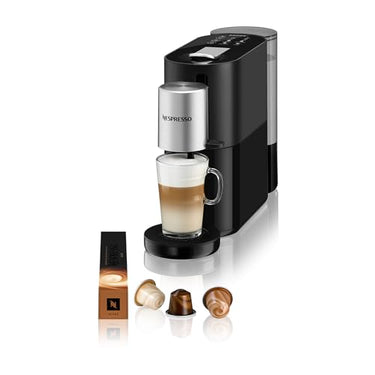Nespresso Krups Atelier Kaffeemaschine mit Milchaufschäumer, 1 Wassertank, inkl. Glastasse+Kapseln, 19bar Druck, schwarz/silber, XN8908 im Sale